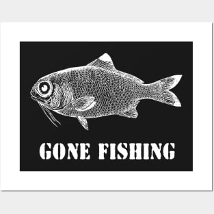 Gone Fishing Funny Fish Vintage Style Design Posters and Art